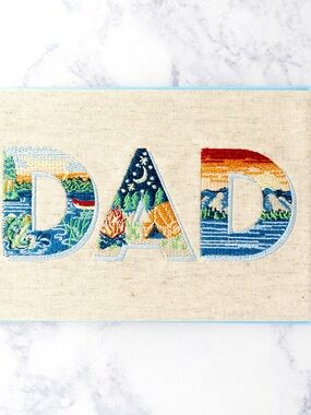 Papyrus Multicolor Embroidered 'DAD' Canvas Panel